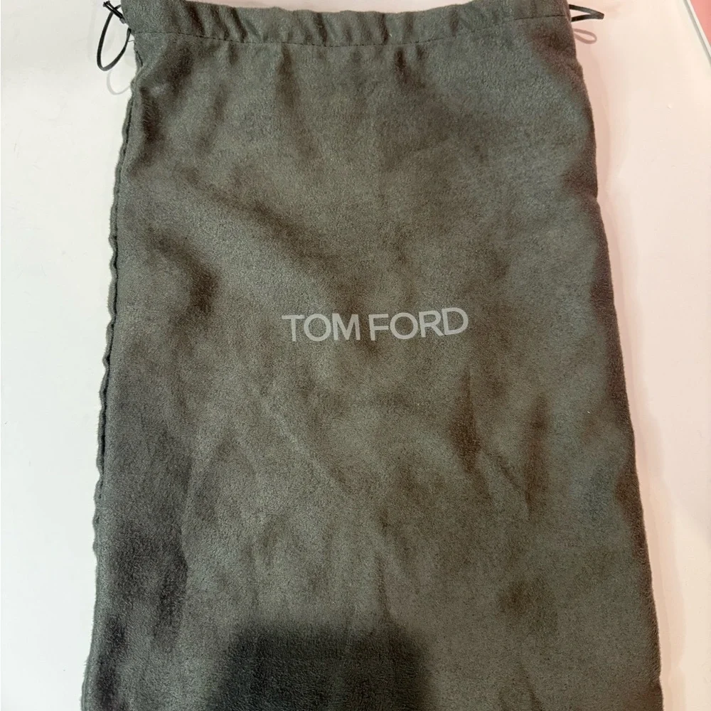 Tom Ford Black Slide Sandals with Gold Buckle